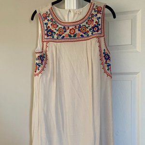 Embroidered Shift Dress